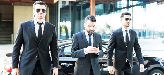 three body guards provided by Security Companies in Virginia, Washington D.C.